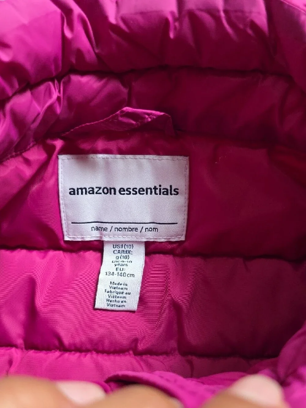Amazon Essentials Girls' Quilted Puffer Jacket - Bright Pink